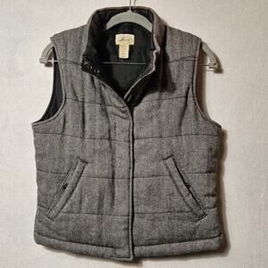 Vintage Levi's Vest Women's Size Med Herringbone Patter Grey Wool Blend